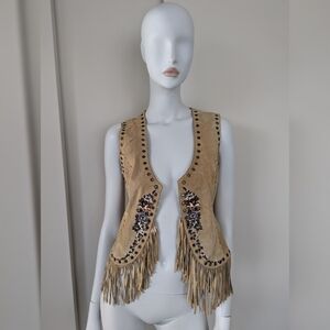 Aldo Genuine Suede Vest with Embroidery
